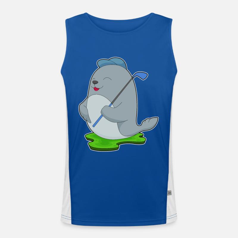 Seehund Golf Golfschläger Funktionelles Kontrast-Tank Top für Männer 