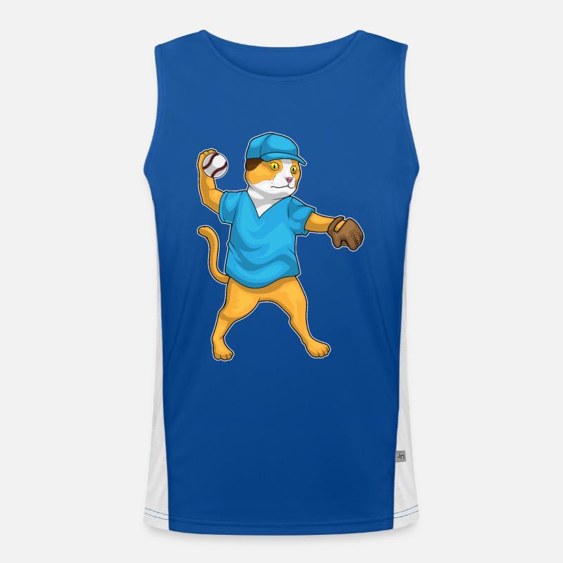 Katze Baseball Funktionelles Kontrast-Tank Top für Männer 