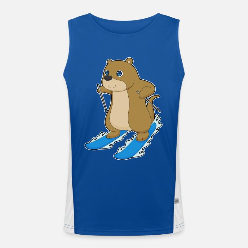 Otter Skier Ski Men's Functional Contrast Tank Top 