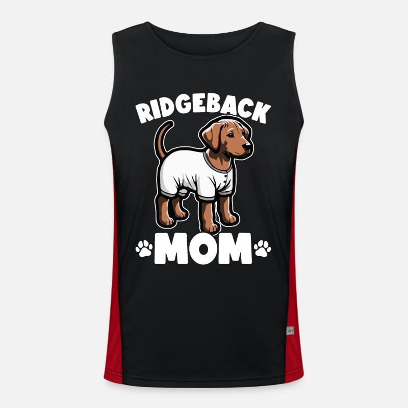Rhodesian Ridgeback Dog Rhodesian Ridgebacks - Men's Functional Contrast Tank Top - black/red