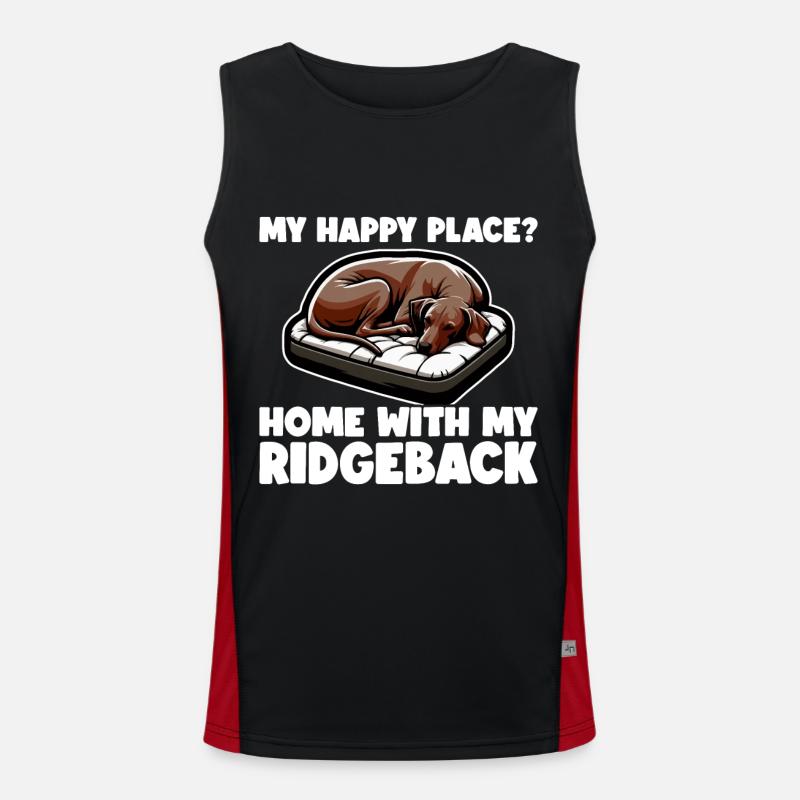 Rhodesian Ridgeback Happy Rhodesian Ridgebacks - Men's Functional Contrast Tank Top  - black/red