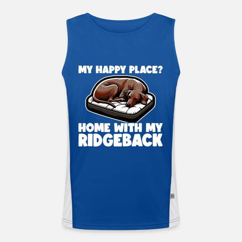 Rhodesian Ridgeback Happy Rhodesian Ridgebacks Men's Functional Contrast Tank Top 