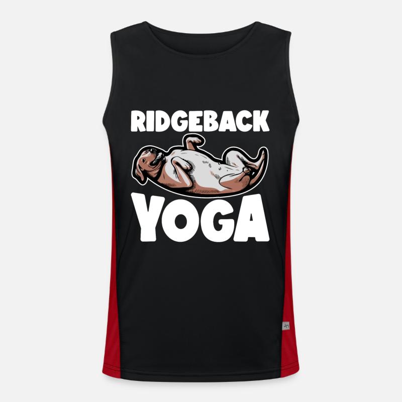 Rhodesian Ridgeback Dog Rhodesian Ridgebacks - Men's Functional Contrast Tank Top  - black/red