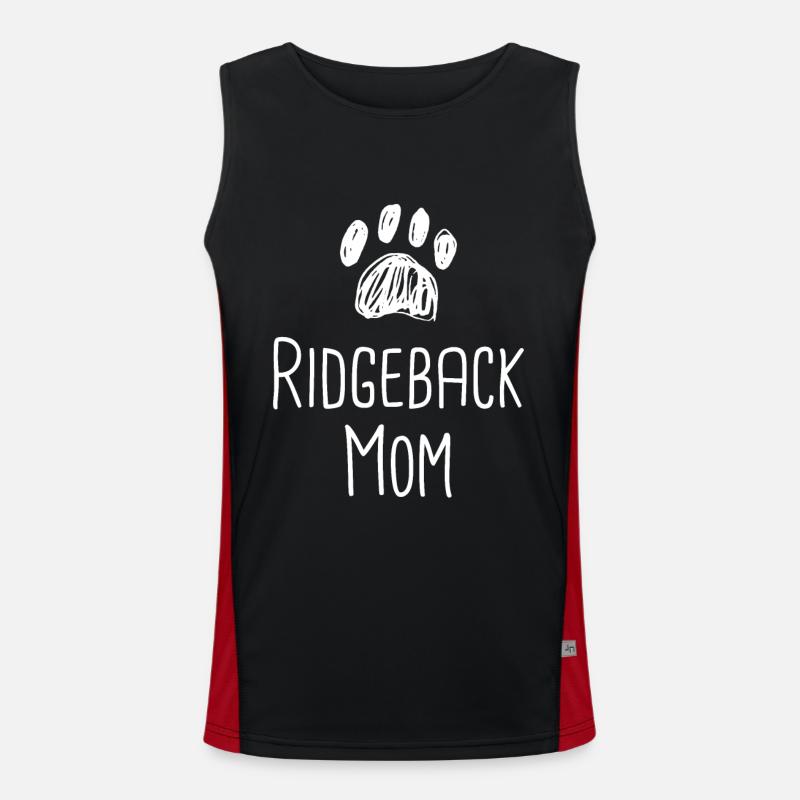 Rhodesian Ridgeback Dog Rhodesian Ridgebacks - Men's Functional Contrast Tank Top  - black/red