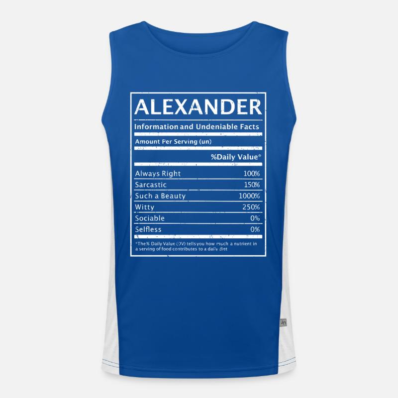 Nom Alexander Alexander Gift Débardeur respirant contrasté Homme 