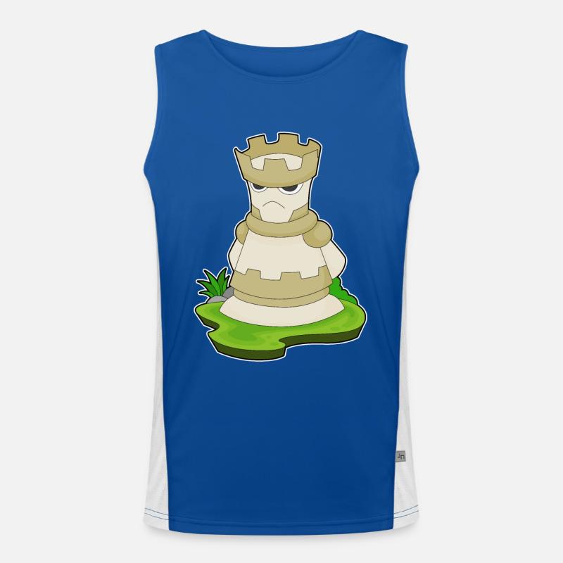 Schachfigur Turm Schach Funktionelles Kontrast-Tank Top für Männer 