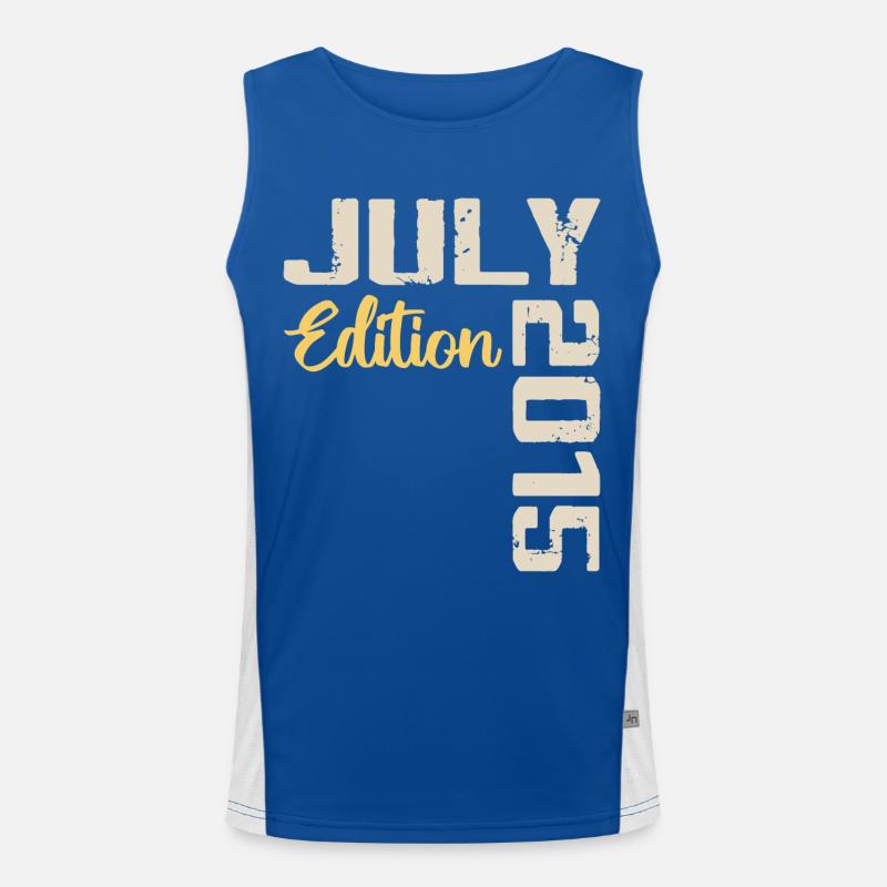 Juli 2015 Geburtstagsshirt Juli 2015 Funktionelles Kontrast-Tank Top für Männer 
