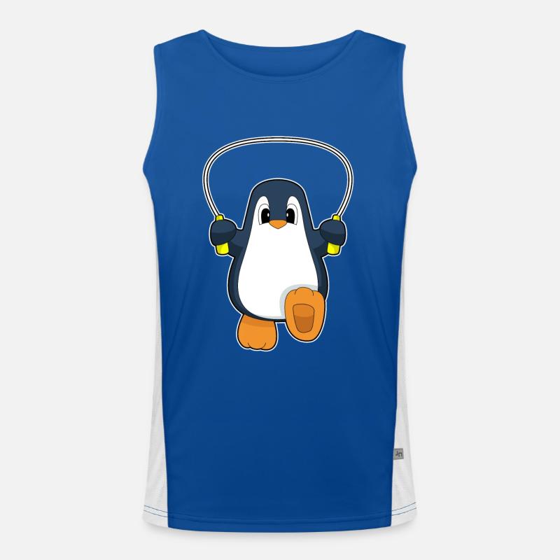 Pinguin Seilspringen Springseil Funktionelles Kontrast-Tank Top für Männer 