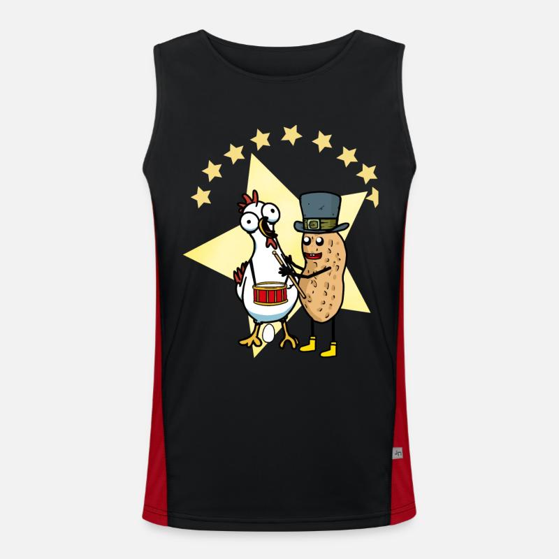 Erdnuss Huhn bändigen Domteur Zirhus Ei Trommel Funktionelles Kontrast-Tank Top für Männer 