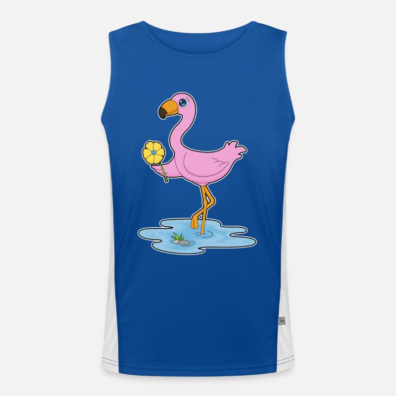 Flamingo Blume Funktionelles Kontrast-Tank Top für Männer 