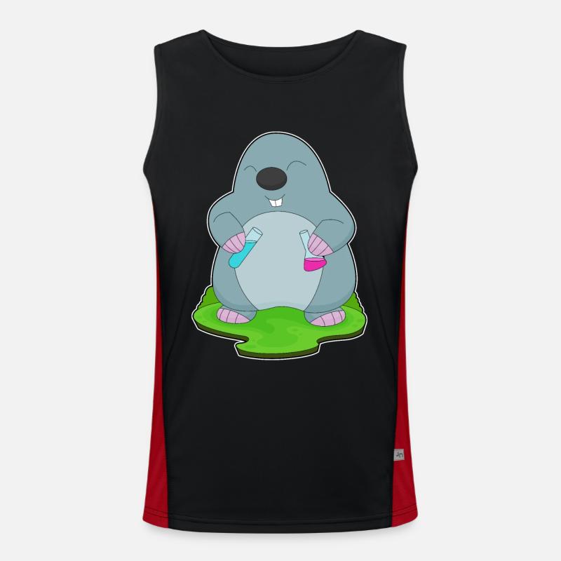 Mole Scientist Test Tube - Men's Functional Contrast Tank Top  - black/red