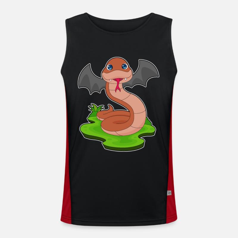 Snake Bat - Men's Functional Contrast Tank Top  - black/red