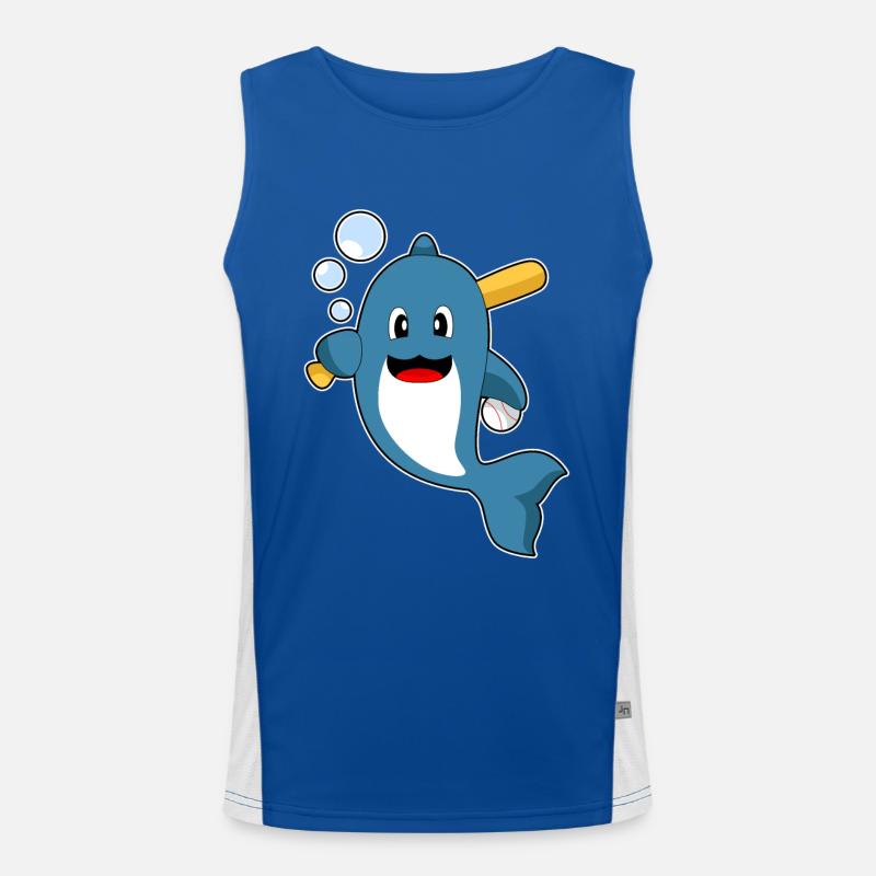 Dolphin Baseball Baseball Bat Men's Functional Contrast Tank Top 