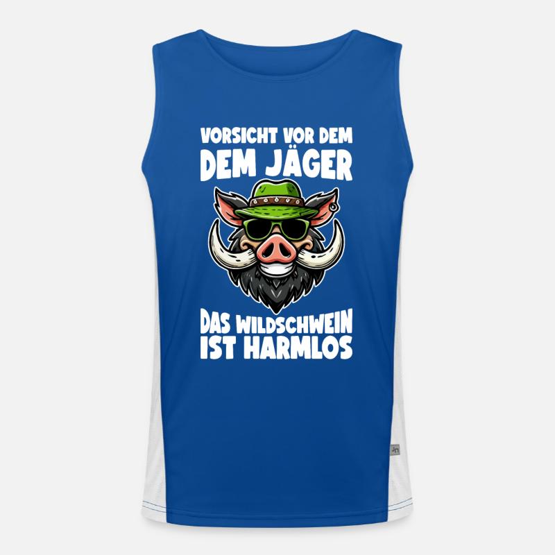Jäger Jagd Jagdschein Jägerin Jagdbekleidung Funktionelles Kontrast-Tank Top für Männer 
