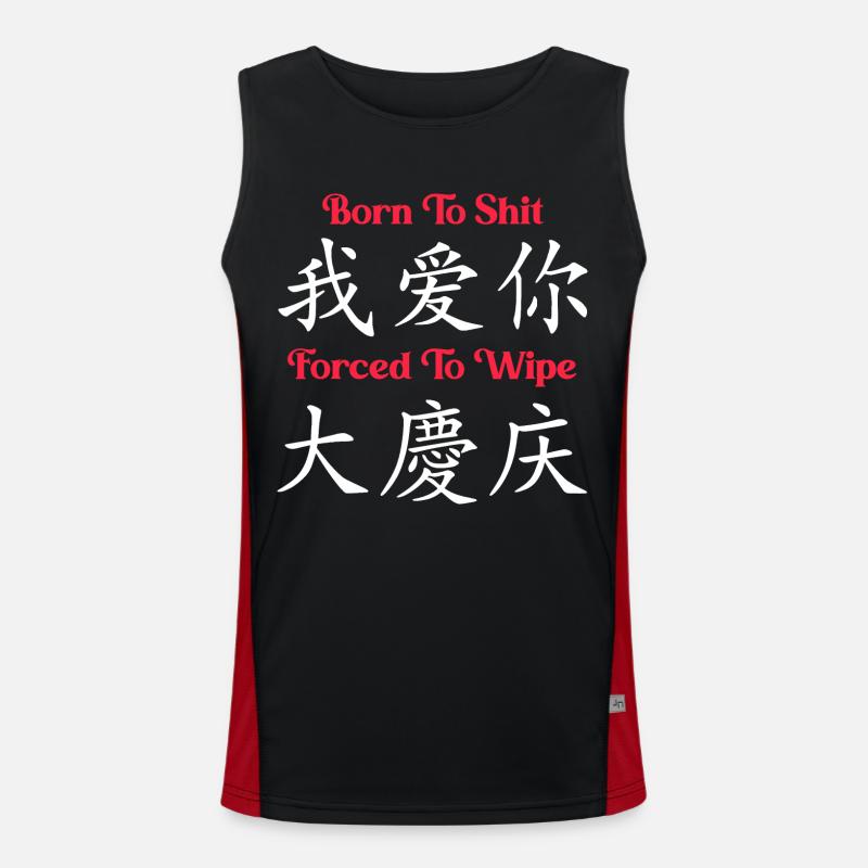 Funny Sarcasm Satire Humor Meme - Men's Functional Contrast Tank Top  - black/red