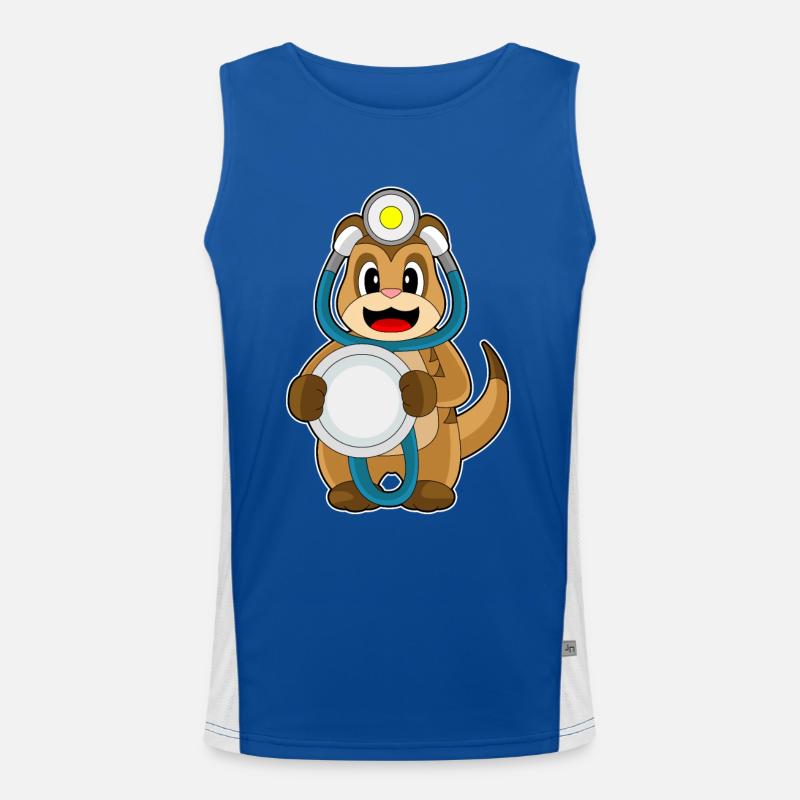 Erdmännchen Arzt Stethoskop Funktionelles Kontrast-Tank Top für Männer 