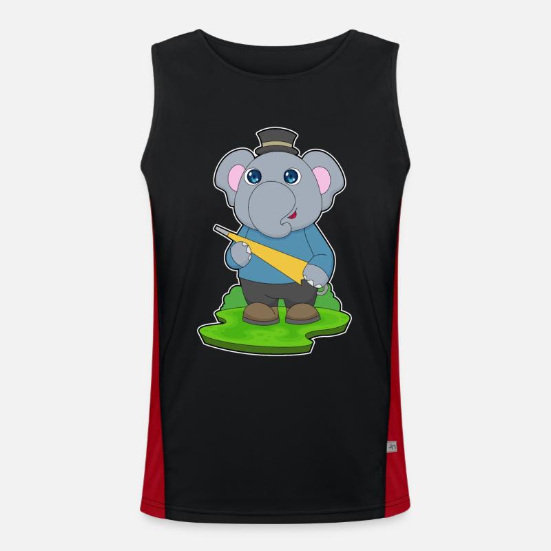 Elephant Rain Umbrella - Men's Functional Contrast Tank Top - black/red