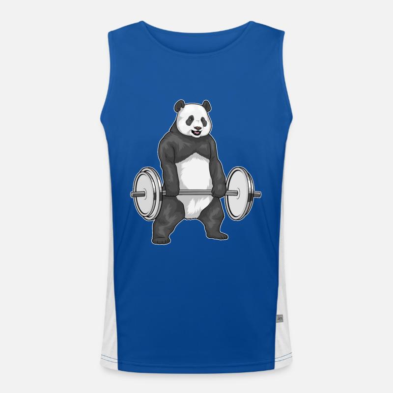 Panda Bodybuilder Musculation avec haltères Débardeur respirant contrasté Homme 