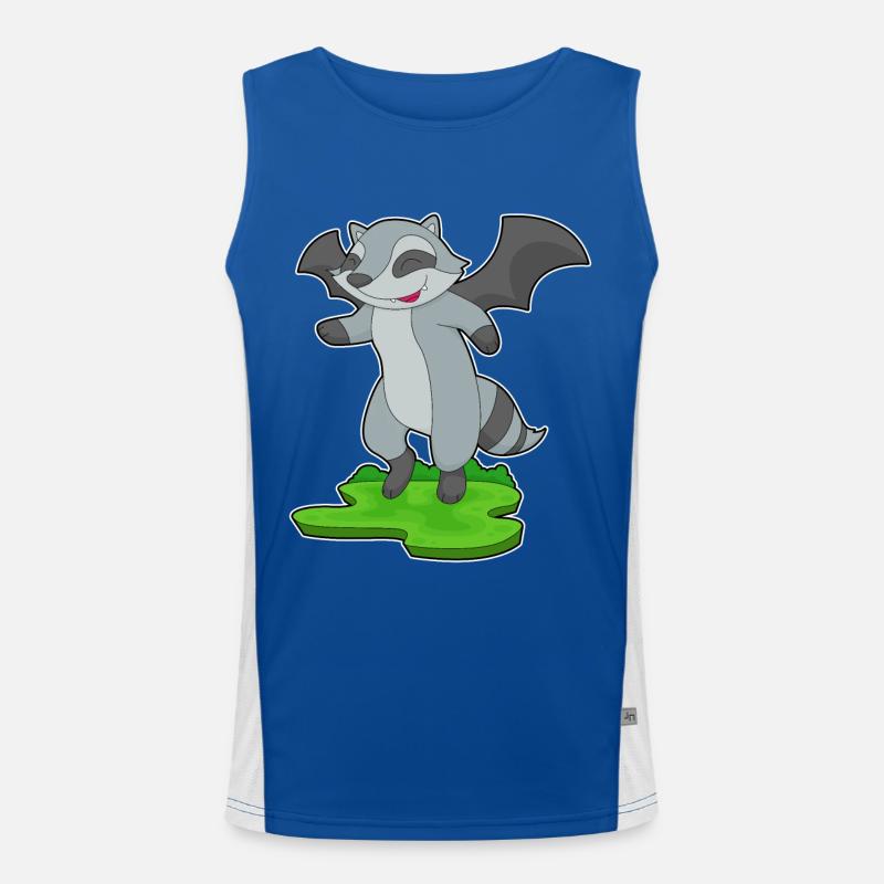 Waschbär Halloween Vampir Funktionelles Kontrast-Tank Top für Männer 