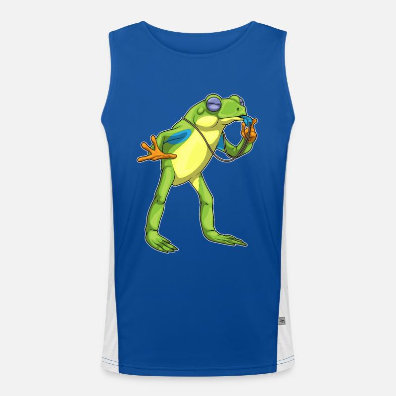 Frog Referee Whistle Men's Functional Contrast Tank Top 