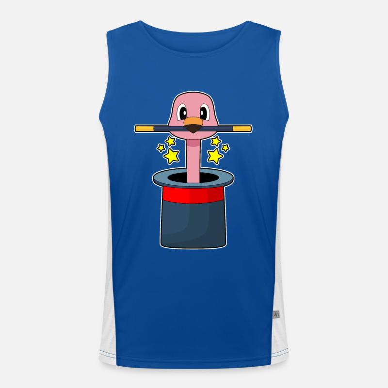 Flamingo Wizard Wand Men's Functional Contrast Tank Top 