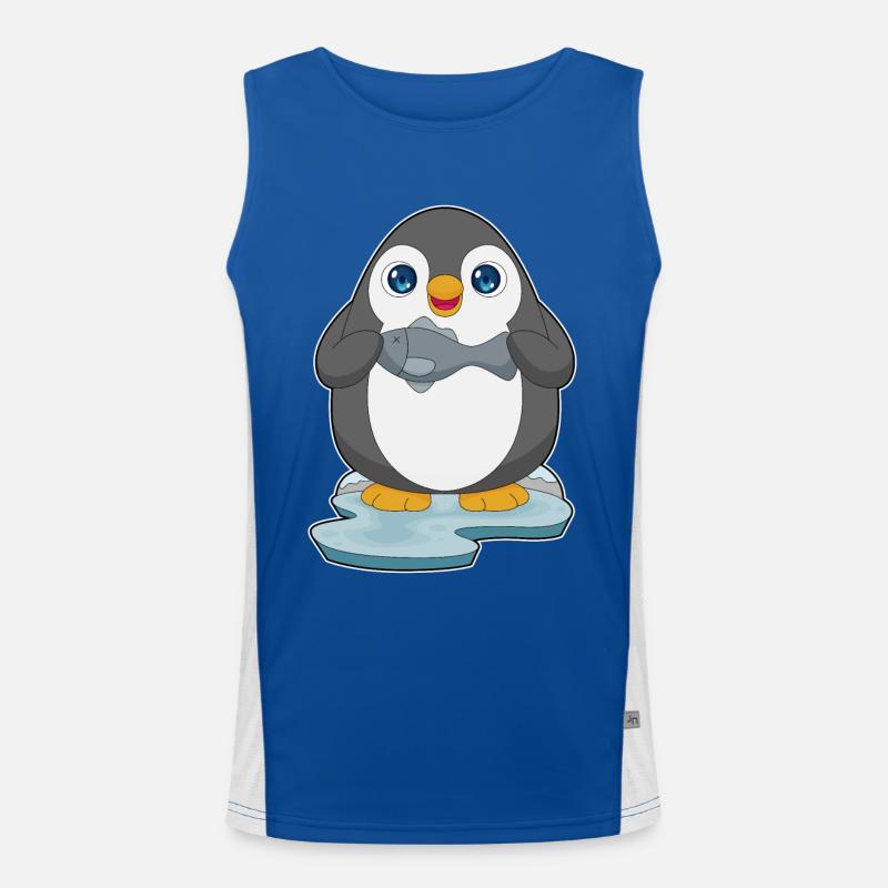 Pinguin Fisch Funktionelles Kontrast-Tank Top für Männer 