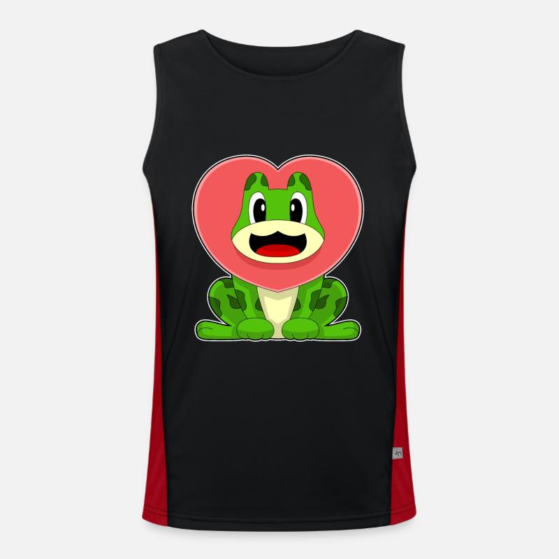 Frog Heart - Men's Functional Contrast Tank Top  - black/red