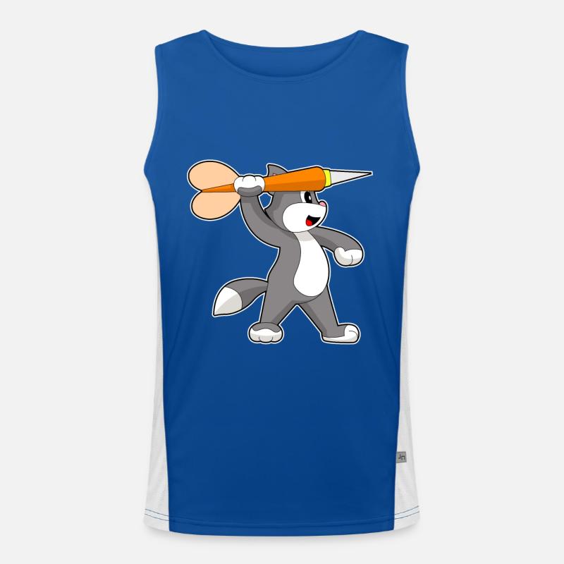 Katze Dart Dartpfeil Funktionelles Kontrast-Tank Top für Männer 