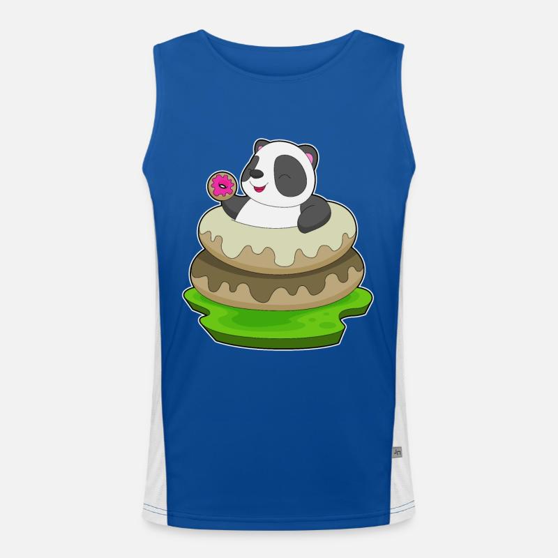 Panda Donuts Funktionelles Kontrast-Tank Top für Männer 