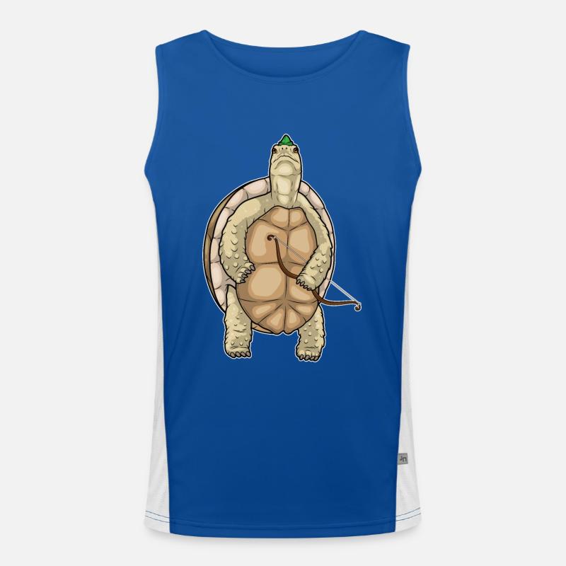 Schildkröte Bogenschütze Bogen Funktionelles Kontrast-Tank Top für Männer 