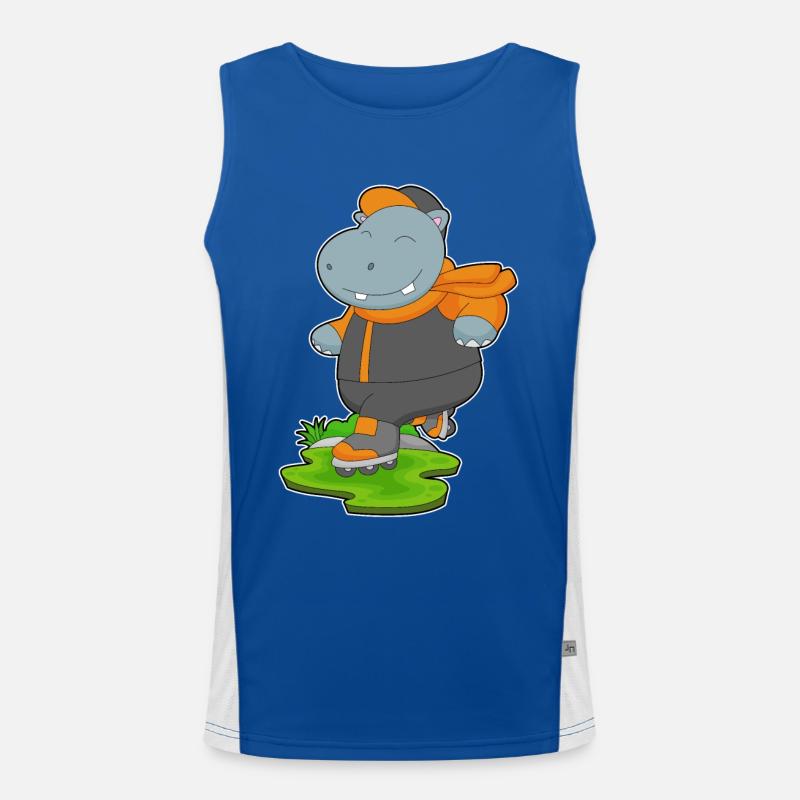 Nilpferd Inline skating Rollschuhe Funktionelles Kontrast-Tank Top für Männer 