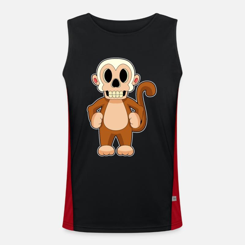 Monkey Halloween Skull - Men's Functional Contrast Tank Top  - black/red