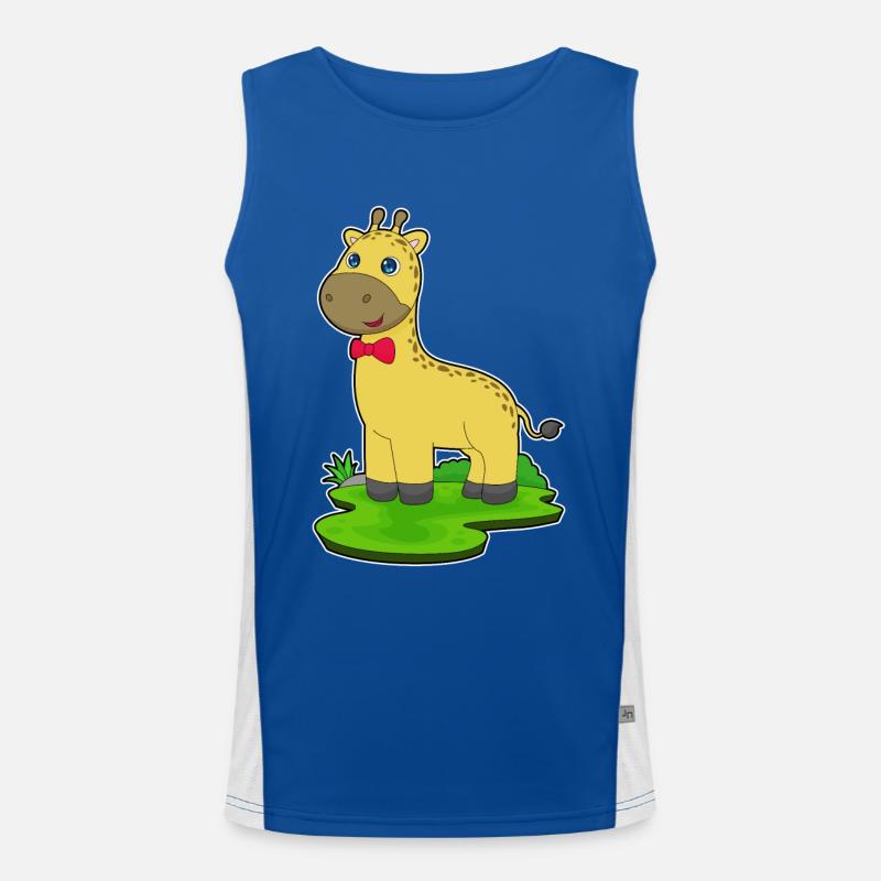 Giraffe Schleife Funktionelles Kontrast-Tank Top für Männer 