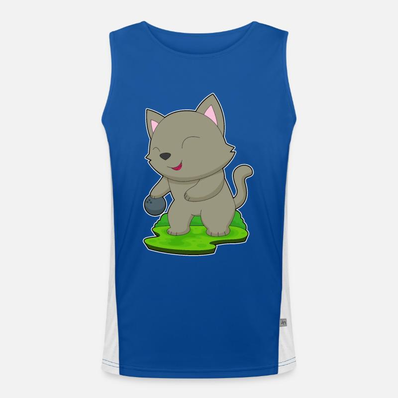 Cat Bowling Bowling Ball Men's Functional Contrast Tank Top 