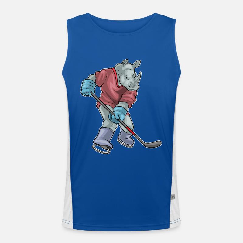 Nashorn Eishockey Eishockeyschläger Funktionelles Kontrast-Tank Top für Männer 
