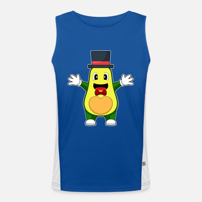 Avocado Bräutigam Herz Hochzeit Funktionelles Kontrast-Tank Top für Männer 