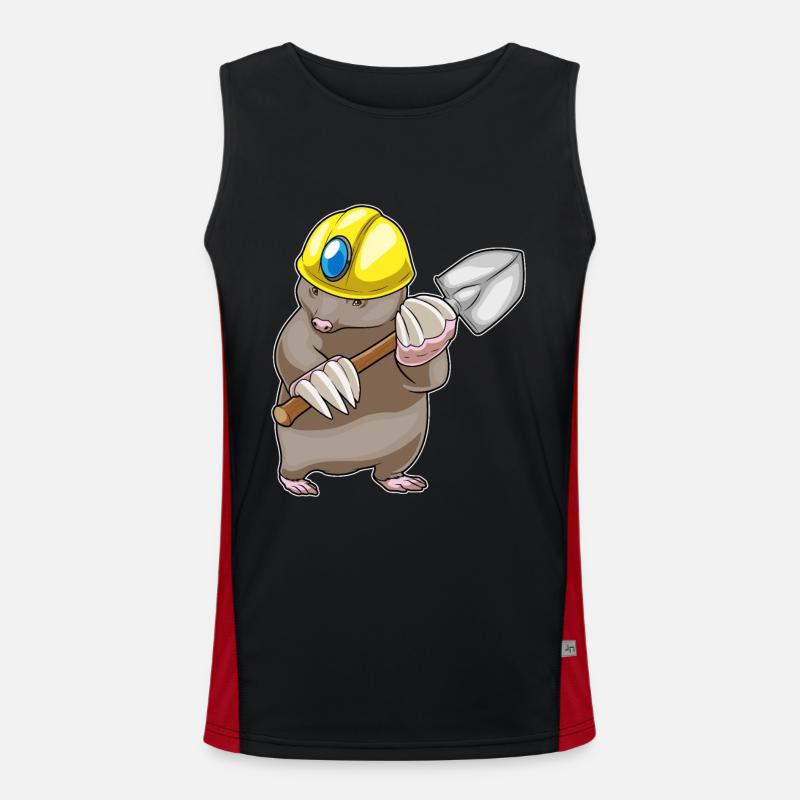 Mole Miner Shovel Mining Men's Functional Contrast Tank Top 