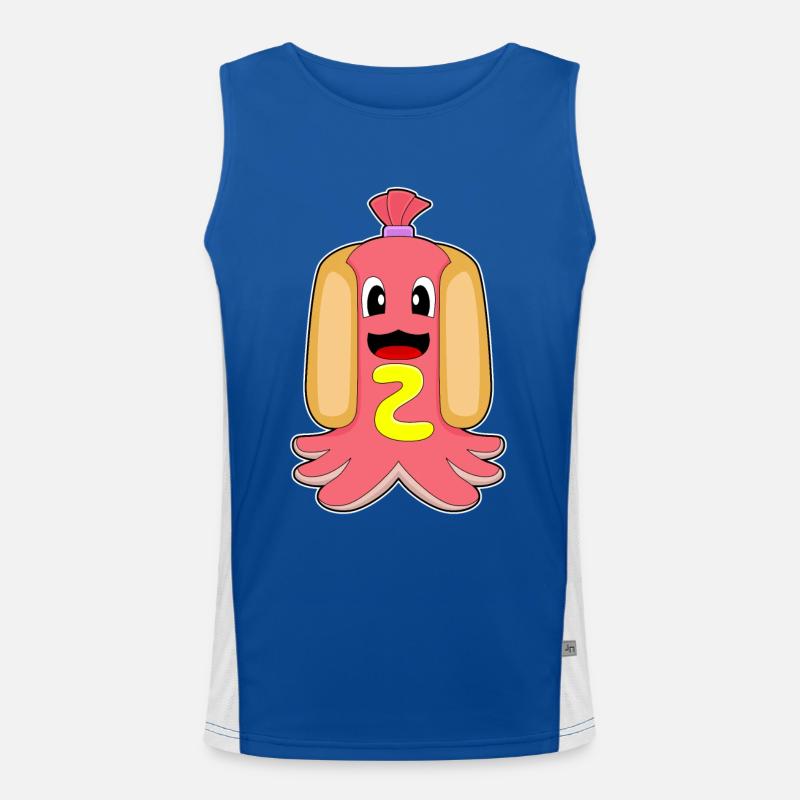 Krake Hotdog Funktionelles Kontrast-Tank Top für Männer 