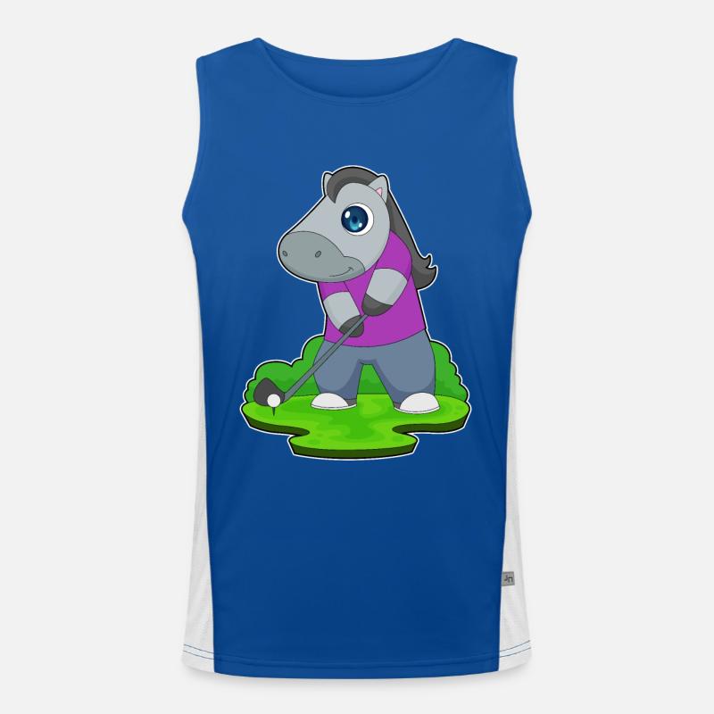 Pferd Golf Golfschläger Funktionelles Kontrast-Tank Top für Männer 