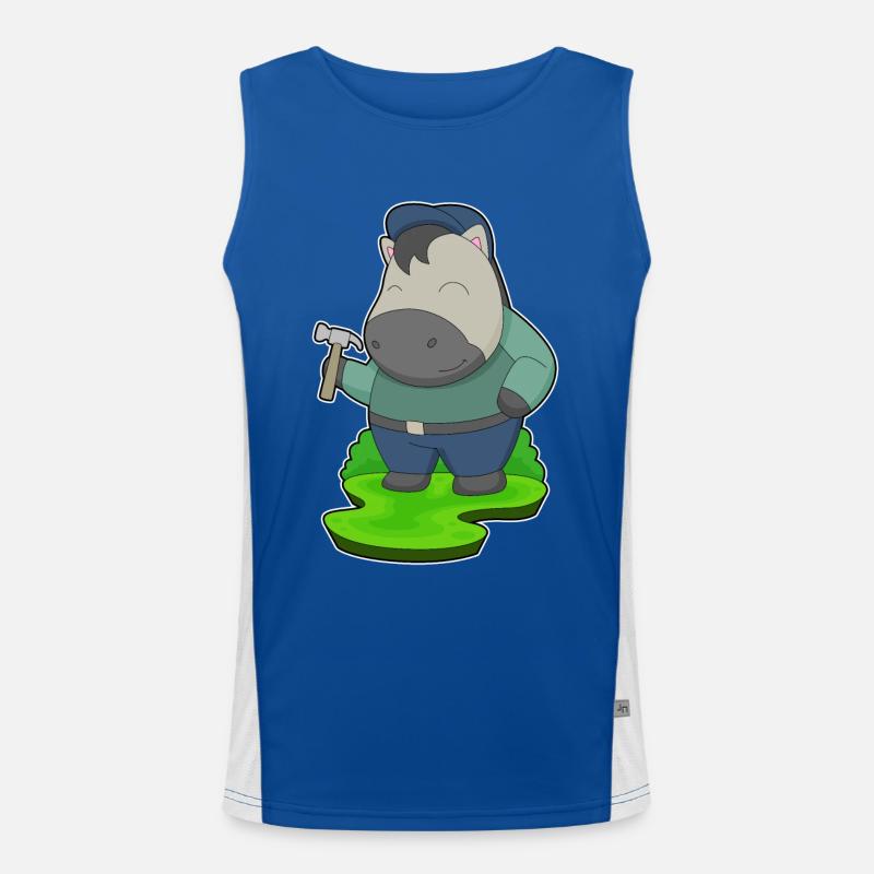 Pferd Handwerker Hammer Funktionelles Kontrast-Tank Top für Männer 