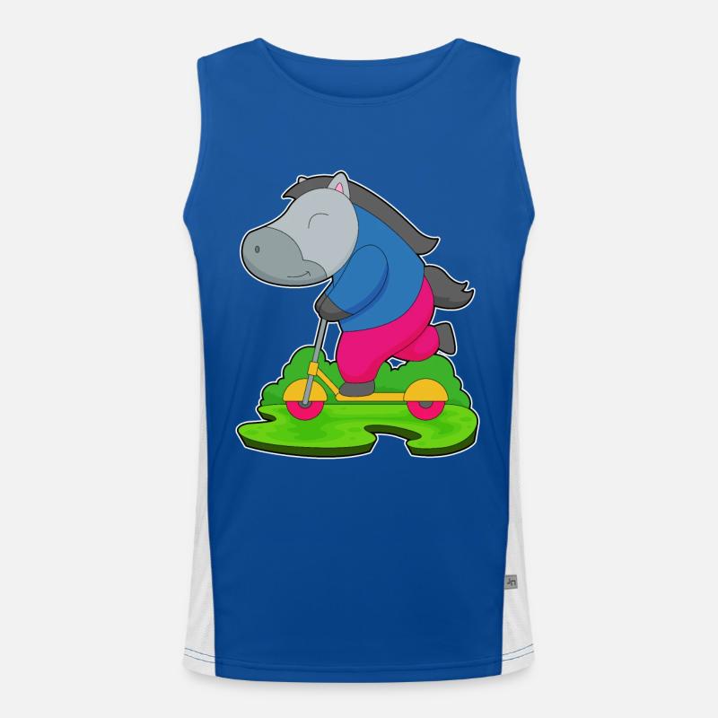 Pferd Roller Funktionelles Kontrast-Tank Top für Männer 