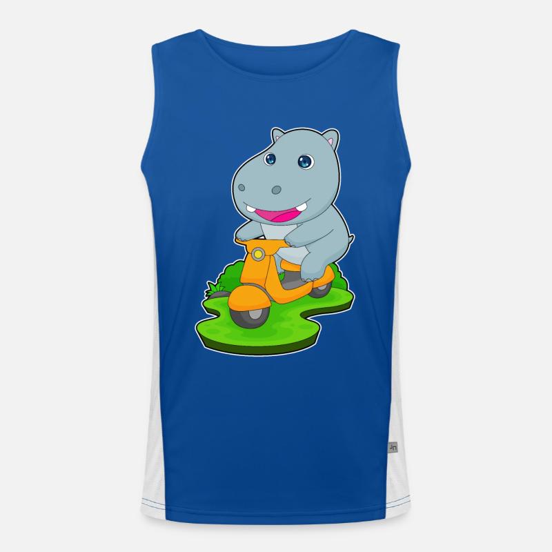 Hippo Scooter Men's Functional Contrast Tank Top 