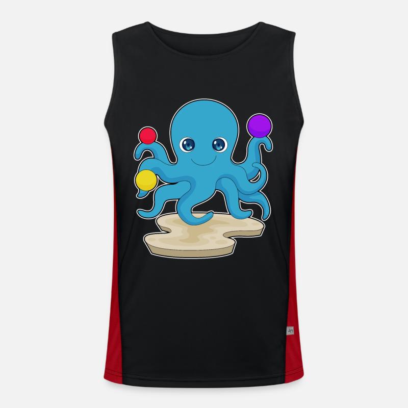 Octopus Paint Balls - Men's Functional Contrast Tank Top - black/red