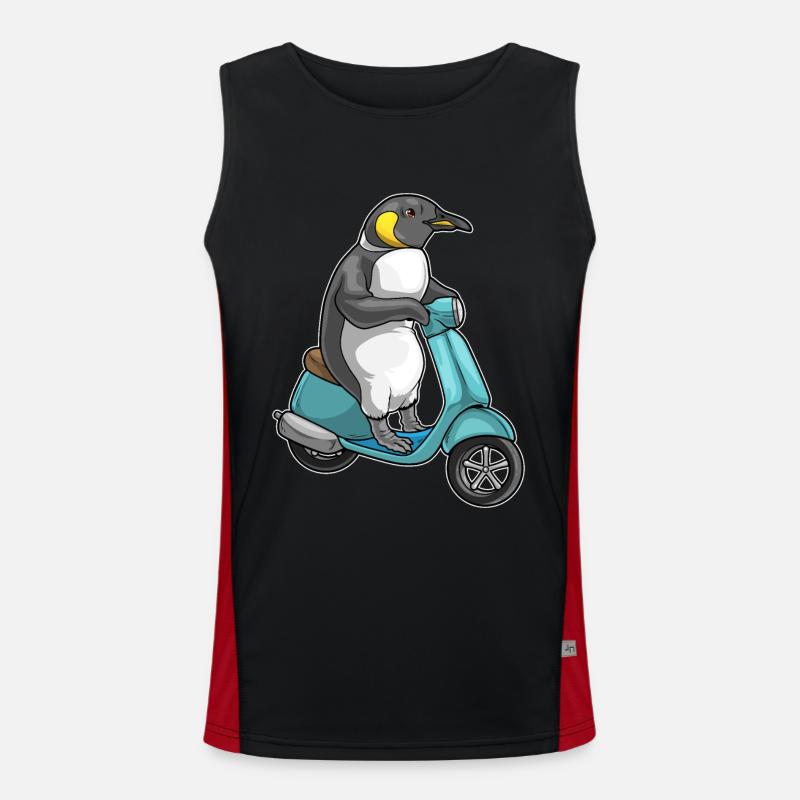 Pinguin Motorroller Funktionelles Kontrast-Tank Top für Männer 