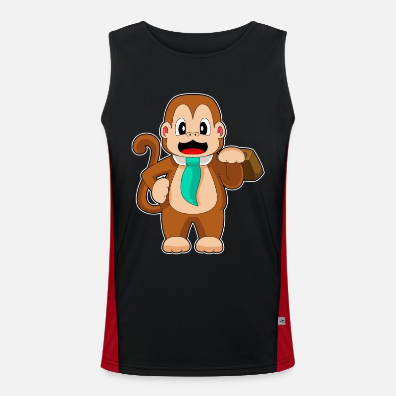 Monkey Entrepreneur Briefcase - Men's Functional Contrast Tank Top  - black/red