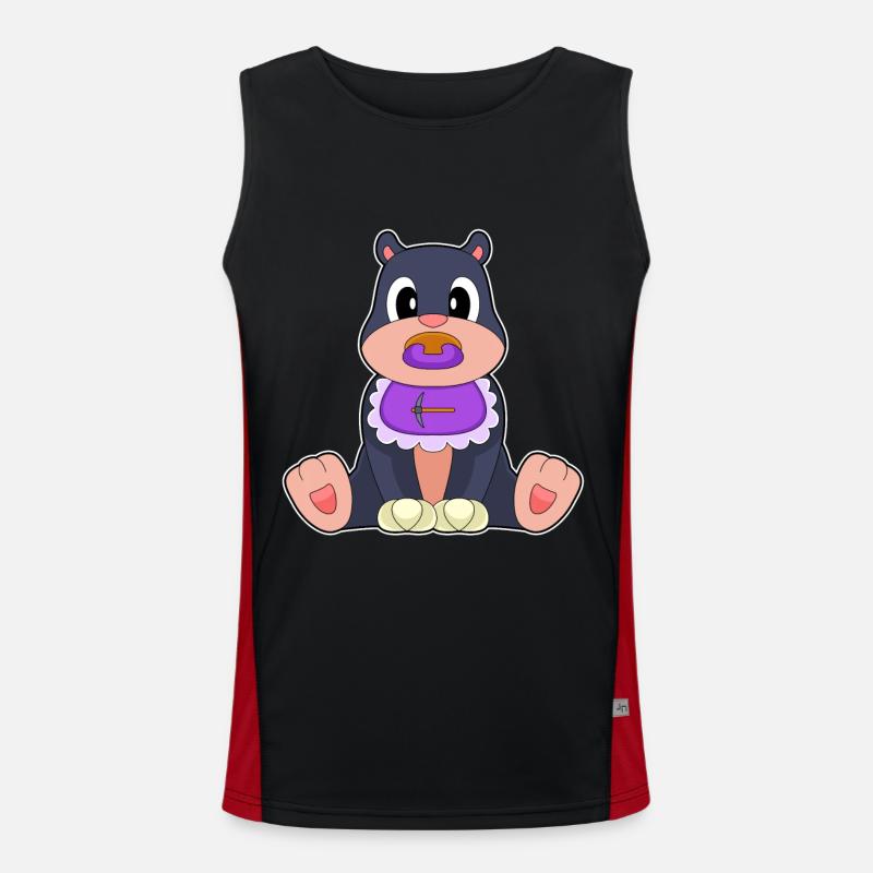 Mole Baby Bib Pacifier - Men's Functional Contrast Tank Top  - black/red