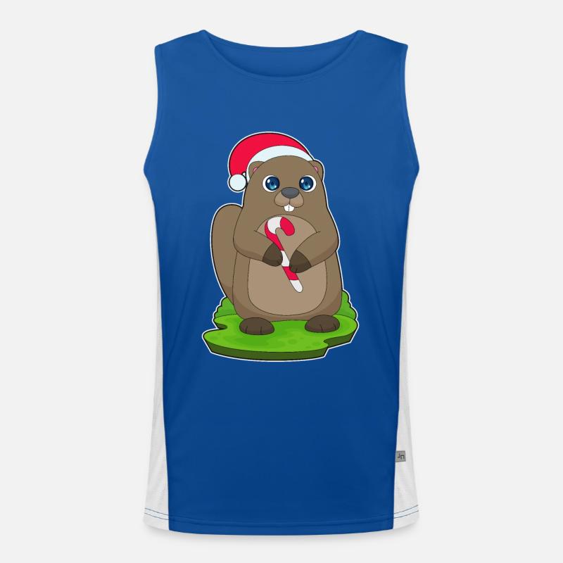 Canne de Noël Castor Débardeur respirant contrasté Homme 