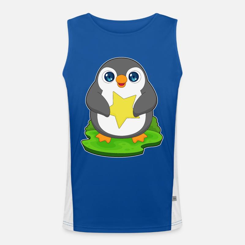 Pinguin Stern Funktionelles Kontrast-Tank Top für Männer 