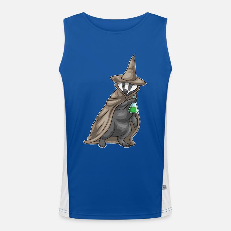 Dachs Halloween Hexe Funktionelles Kontrast-Tank Top für Männer 
