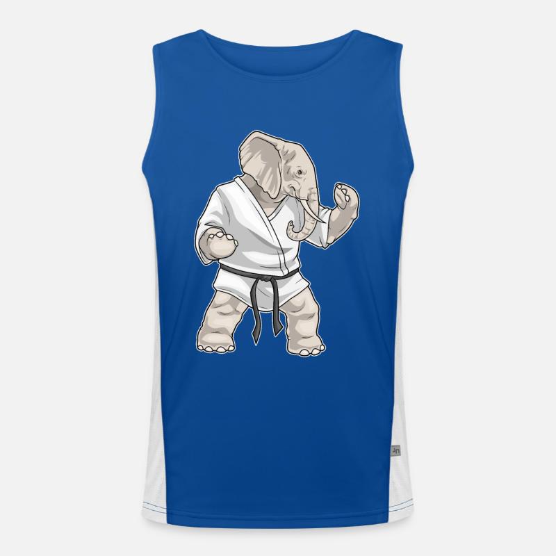 Elefant Karate Kampfsport Funktionelles Kontrast-Tank Top für Männer 